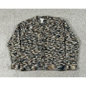 Orvis Cardigan Sweater Womens Medium Multicolor‎ Geometric Wool Blend Outdoors